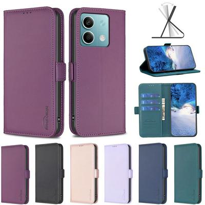 BINFEN COLOR BF31 For Xiaomi Redmi Note 13 Case PU Leather+TPU Magnetic Stand Wallet Phone Cover