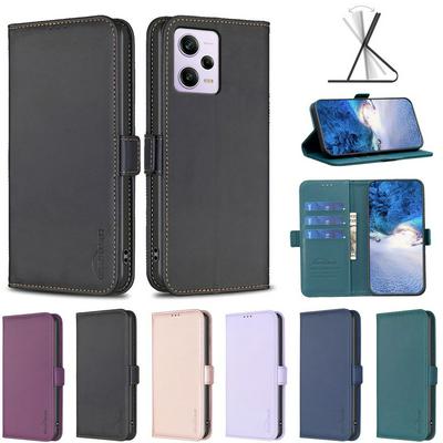 BINFEN COLOR BF31 For Xiaomi Redmi Note 12 Pro/Xiaomi Poco X5 Pro Case PU Leather+TPU Magnetic Stand Wallet Phone Cover