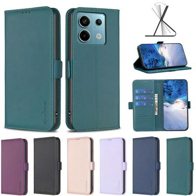 BINFEN COLOR BF31 For Xiaomi Redmi Note 13 Pro Case PU Leather+TPU Magnetic Stand Wallet Phone Cover