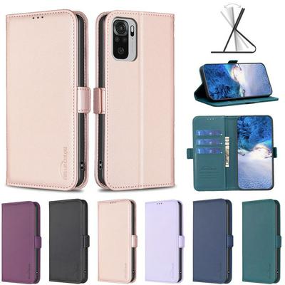 BINFEN COLOR BF31 For Xiaomi Redmi Note 10 4G/Note 10S Case PU Leather+TPU Magnetic Stand Wallet Phone Cover
