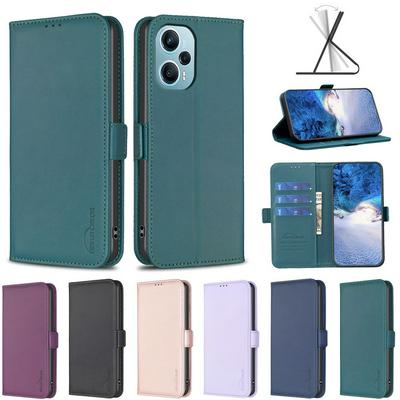 BINFEN COLOR BF31 For Xiaomi Poco F5 5G/Redmi Note 12 Turbo 5G Case PU Leather+TPU Magnetic Stand Wallet Phone Cover
