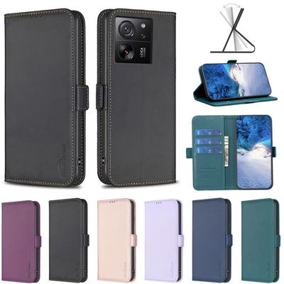 BINFEN COLOR BF31 For Xiaomi 13T/13T Pro Case PU Leather+TPU Magnetic Stand Wallet Phone Cover