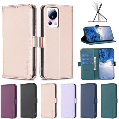 BINFEN COLOR BF31 For Xiaomi 13 Lite 5G/Civi 2 Case PU Leather+TPU Magnetic Stand Wallet Phone Cover