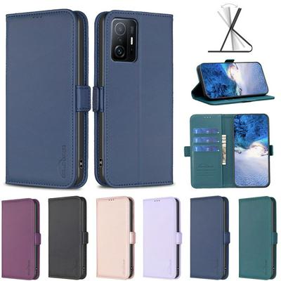BINFEN COLOR BF31 For Xiaomi 11T/11T Pro Case PU Leather+TPU Magnetic Stand Wallet Phone Cover