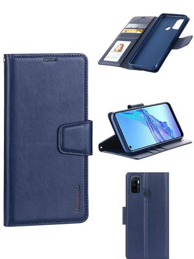 Oppo A53/A32 Mercury Hanman Mill Series Shockproof Side Flip PU Leather + Soft TPU Card Slots Picture Frame with Stand and Magnetic Buckle Wallet Case