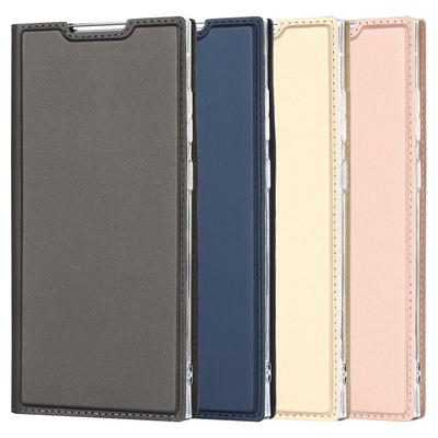 Samsung Galaxy S22 Ultra Strong Magnetic Voltage Solid Color Shockproof Side Flip PU Leather + Transparent TPU with Card Slot and Stand Protective Case