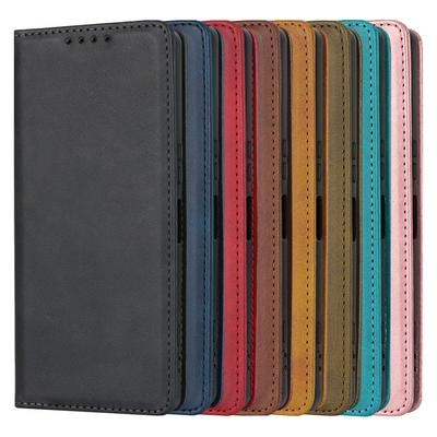For Sony Xperia 5 V Magnetic Closure Lychee Pattern Shockproof Flip Leather Case with Card Slot & Stand Function