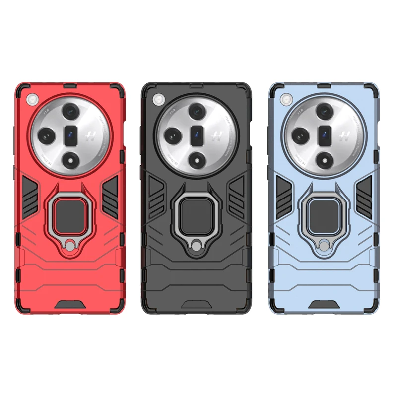 For Oppo Find X7 Black Panther 2 in 1 Detachable Magnetic Attraction Shockproof with Stand Hard PC + Soft TPU Back Cover Case