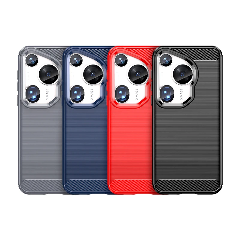 For Huawei Pura 70 Ultra Carbon Fiber Drawing Series Scratch Resistant Shock Absorption Soft TPU Back Cover Case