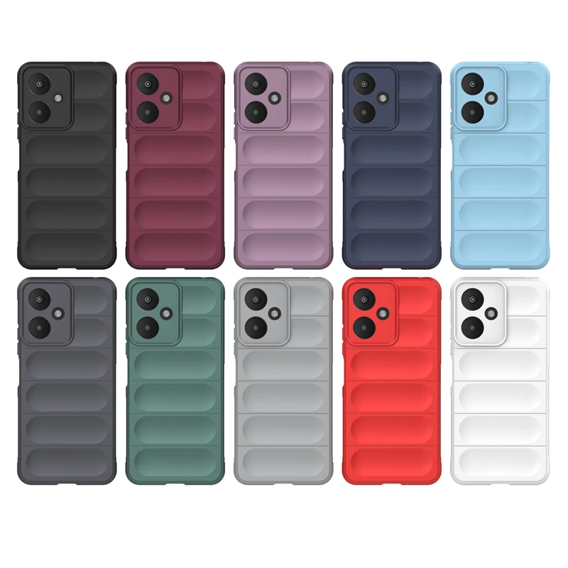 For Xiaomi Redmi 13C 5G Anti-drop Rugged Cell Phone Case Shockproof TPU Back Cover Protector