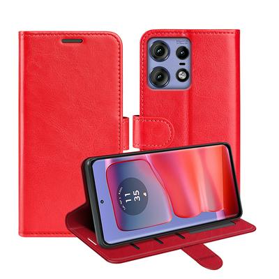 For Motorola Moto Edge 50 Pro R64 Pattern Single Folded Edge Folio Flip Leather Wallet Phone Case