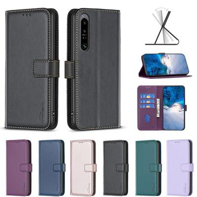 BINFEN COLOR BF17 For Sony Xperia 1 VI PU Leather Wallet Case Magnetic Folio Flip Stand Phone Cover