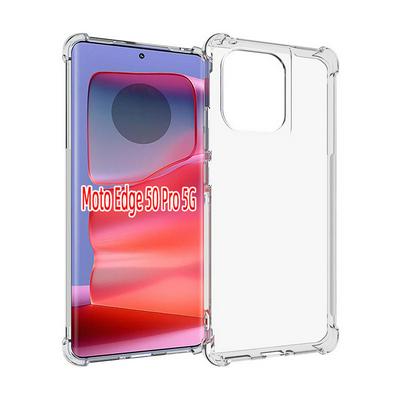 For Motorola Edge 50 Pro Anti-Fingerprint Non-Slip Four Corners Shockproof Transparent Soft TPU Back Cover Case 