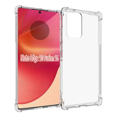 For Motorola Edge 50 Fusion Anti-Fingerprint Non-Slip Four Corners Shockproof Transparent Soft TPU Back Cover Case 