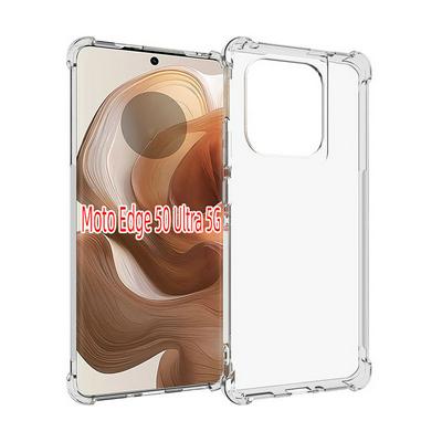 For Motorola Edge 50 Ultra Anti-Fingerprint Non-Slip Four Corners Shockproof Transparent Soft TPU Back Cover Case 