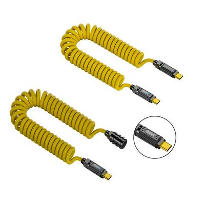 1.8m Spring Cable 8K 60Hz 140W USB3.2 Type-C Male to Female/Male 20Gbps Data Transfer Cord