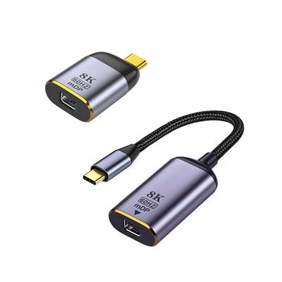 Type-C to Mini Displayport Female Cable Adapter Support 8K/60Hz UHD 4K Monitor Displays Nylon Braided Cable Converter