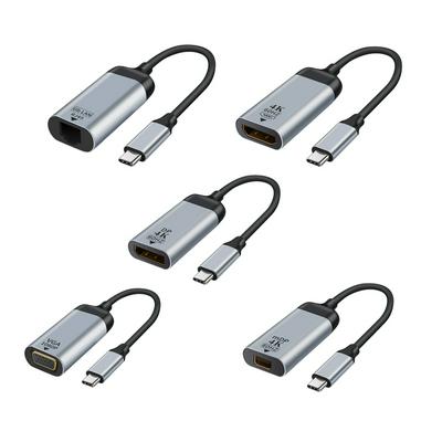 USB C to DP/Mini DP/VGA/RJ45/ hdm1 compatible adapter USB Type C 4K/1080P video 1000Mbps Lan Ethernet Converter Macbook