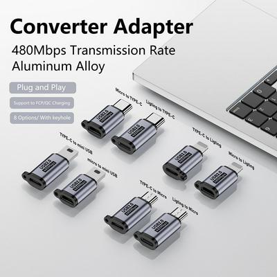 18W 8pin/micro usb/Type c/mini usb/ male to female Converter adapter