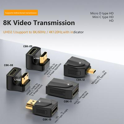 mini C/micro D HDMI male to female UHD 2.1 8K HD Converter Adapter 