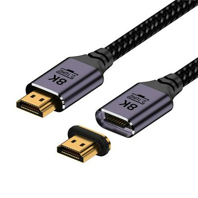 8K60Hz HD2.1 Display Cable With 19-Pin Magnetic Connector 48Gbps ARC 3D HDR Nylon Braid Cord for Laptop PC Xbox PS4 Monitor HDTV
