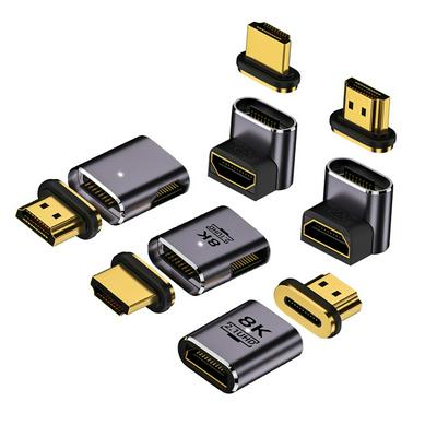 8K 60HZ HDMI 2.1 Elbow Cable Connector Magnetic Adapter For PS5 TV Box Fire stick Laptop 90 Degree Right Angle U-shaped Extender