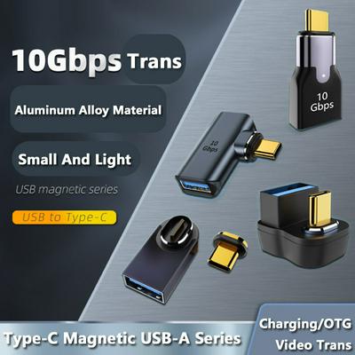 Magnetic Connector Type-C Male to USB 3.0 Female 10Gbps Data Transfer Adapter for Laptop Phone