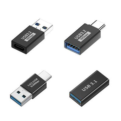 4Pcs/Set Portable USB-C to USB-A Converter 10Gbps Data Transfer OTG Adapter