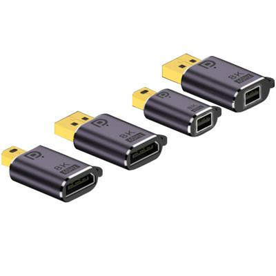 Displayport/mini DP 1.4 Male to Female 8K 60Hz HD Video Transmission Adapter Mini Converter