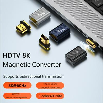 HDMI-compatible to HDMI-compatible Magnetic Phone Charging Cable Connector Magnet Converter 48Gbps Magnetic Charger Adapter