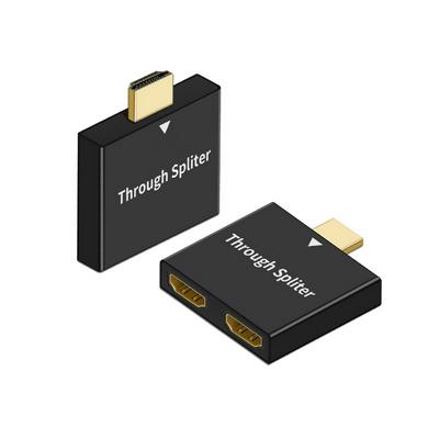 HDMI-Compatible to DualHDMI-Compatible Adapter HD 2K Dual Output Splitter Monitor Adapter 1 to2 Male to2 Female Adapter Splitter