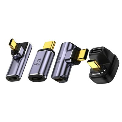 USB4.0 40Gbps OTG C-type 90 Degree Adapter 100W 5A USB C To Type C Fast Charging Converter USB C Data Adapter For Macbook 8K60HZ