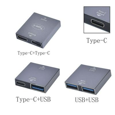 Type-C female to USB A/USB C female converter extension 1 input to 2 output data transmission connector