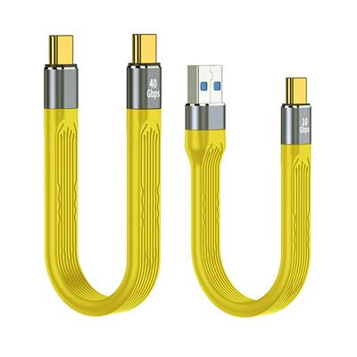 Yellow USB 4.0 Thunderbolt 3 Type C Charge Cable PD 100W 5A Fast Charging Cable USB C Charger 4K@60Hz 40Gbps Data Wire