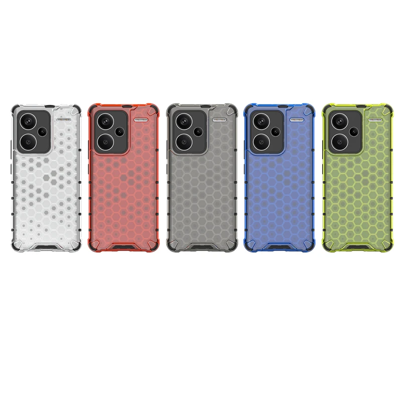 For Xiaomi Redmi Note 13 Pro Plus Honeycomb Textured Well-protected TPU + PC Phone Case Cover
