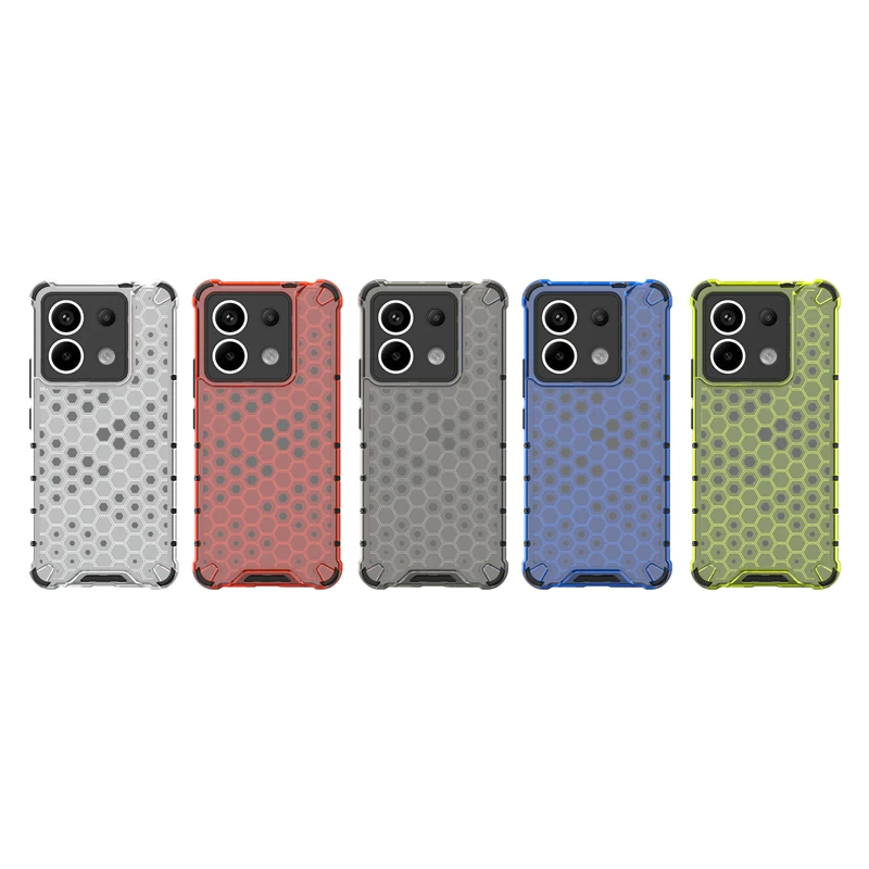For Xiaomi Redmi Note 13 Pro 5G Honeycomb Textured Well-protected TPU + PC Phone Case Cover
