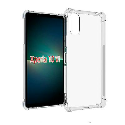 For Sony Xperia 10 VI Anti-Fingerprint Non-Slip Four Corners Shockproof Transparent Soft TPU Back Cover Case 
