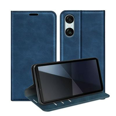 For Sony Xperia 10 VI Skin Feel Magnetic Attraction Flip Leather Wallet Case with Card Slot and Stand