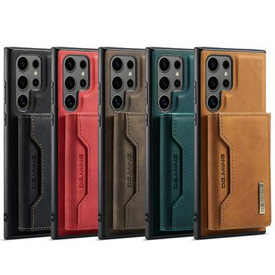 DG.MING M2 Series Detachable 2-in-1 Wallet Kickstand Design Leather Coated Hybrid Case for Samsung Galaxy S24 Ultra