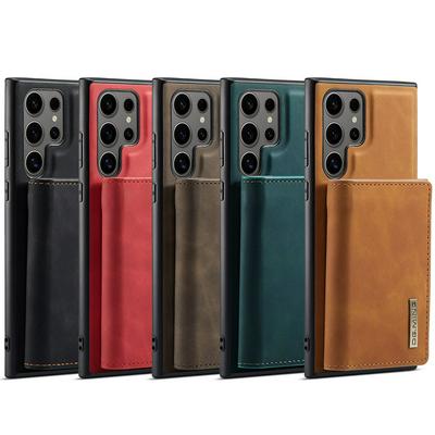 DG.MING M1 Series Drop-proof Kickstand Design Cover with Detachable Magnetic Wallet for Samsung Galaxy S24 Ultra