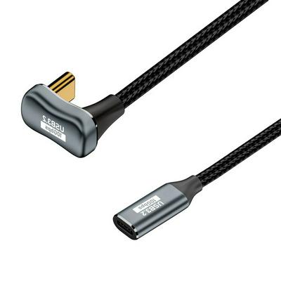 U-shape Type-C Male to Type-C Female Cable PD 100W USB3.2 Gen 2 Connection Cord