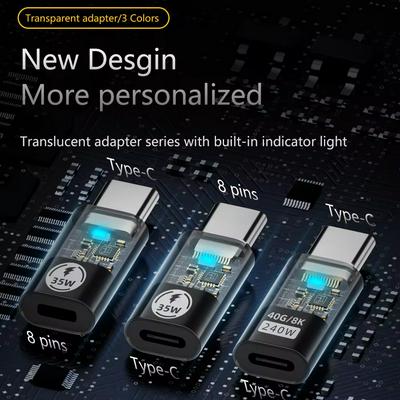 Type C Charger Converter PD 240W/PD 35W Fast Charging Data Transfer For Apple Female To USB C Male Adapter For iPhone Android