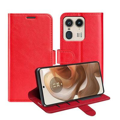 For Motorola Edge 50 Uitra / X50 Ultra R64 Pattern Single Folded Edge Folio Flip Leather Wallet Phone Case