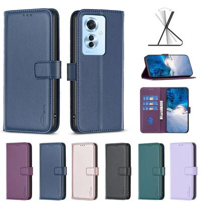 BINFEN COLOR BF17 For Oppo Reno 11F 5G PU Leather Wallet Case Magnetic Folio Flip Stand Phone Cover
