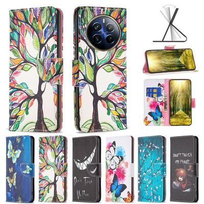 For Oppo Realme 12 Pro 5G/12 Pro Plus 5G Color Painted Side Flip Scratch Resistant PU Leather Wallet Phone Case