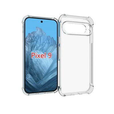 Google Pixel 9 Anti-Fingerprint Non-Slip Waterproof Four Corners Shockproof Transparent Soft TPU Back Cover Protective Case