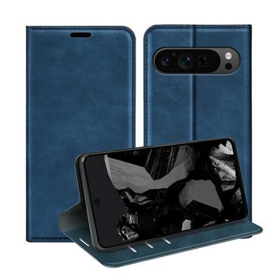 For Google Pixel 9 Pro Skin Feel Magnetic Attraction Flip Leather Wallet Case with Card Slot and Stand