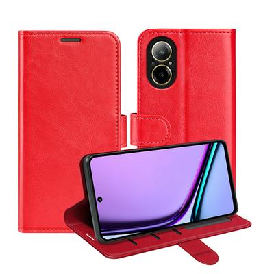 For Oppo Realme C67 4G R64 Pattern Single Folded Edge Folio Flip Leather Wallet Phone Case