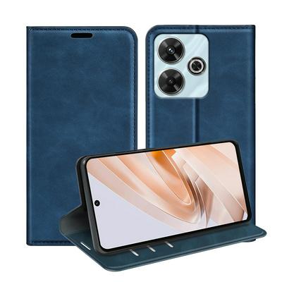 For Xiaomi Redmi 13 4G/Redmi Note 13R 5G/Xiaomi Poco M6 4G Skin Feel Magnetic Attraction Flip Leather Wallet Case with Card Slot and Stand