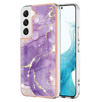For Samsung Galaxy S23 IMD Marble Pattern Electroplated Phone Case IMD 2.0mm TPU Skin Anti-Scratch Cover